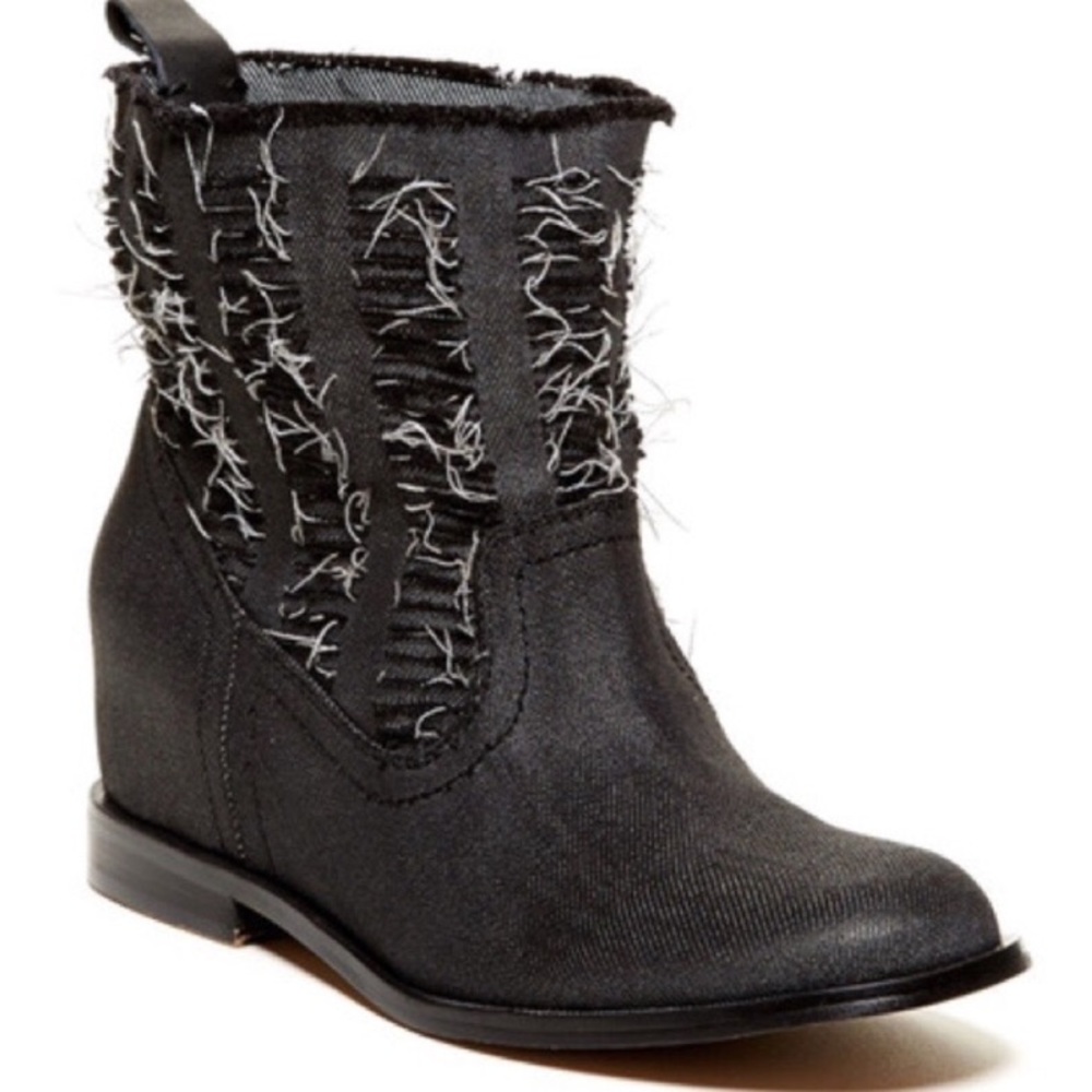 GUC Womens Joes Jeans Mirage Fabric Slouch Low Heel Ankle Boots Size 8